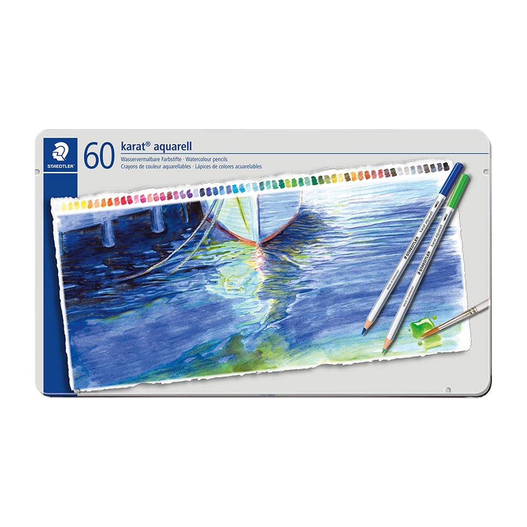 Staedtler Karat Aquarell Watercolor Pencils Professional Set of 60 Colours - Retail Maharaj