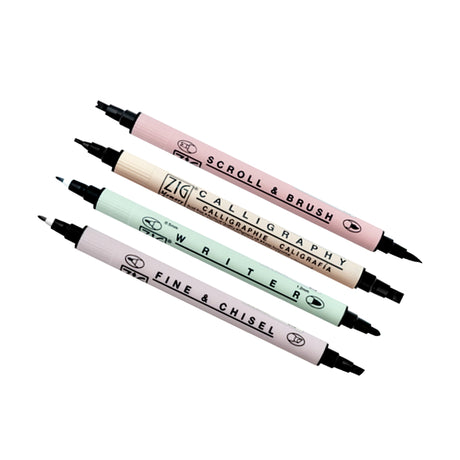 Zig Black Twin Tip Calligraphy & Drawing Pen Set of 4 - Retail Maharaj