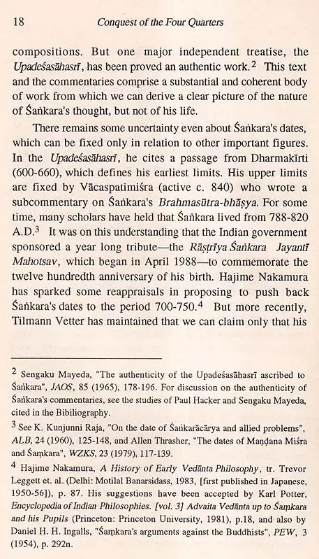 Conquest of the Four Quarters- Traditional Accounts of the Life of Sankara "Shankaracharya" (An Old and Rare Book) - Retail Maharaj
