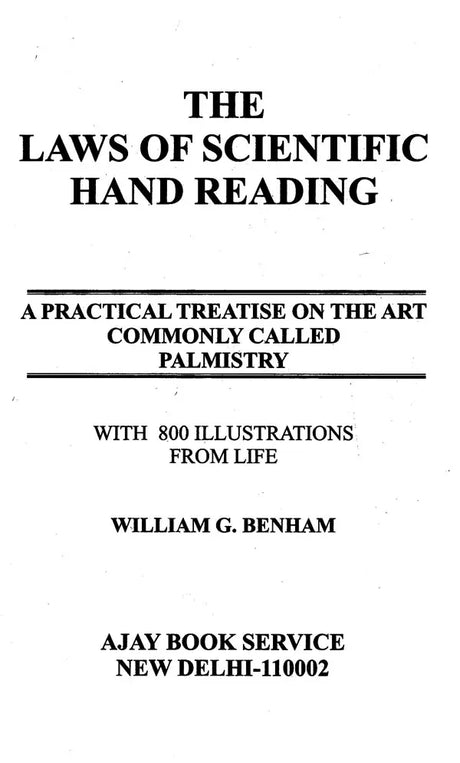 The Laws Of Scientific Hand Reading By William G. Benham - Paperback [Paperback] William G. Benham - Retail Maharaj
