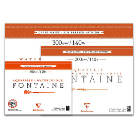 Clairefontaine Fontaine Hot Pressed Watercolour Pad 300 GSM - Retail Maharaj