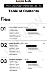 Almond Books ISC Class 11 Prism & Rhapsody: A Workbook for Poems & Short Stories with Answers - Retail Maharaj