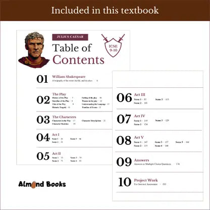 Almond Books ICSE Class 9 & 10 Julius Caesar Text With Paraphrase English Literature - Retail Maharaj