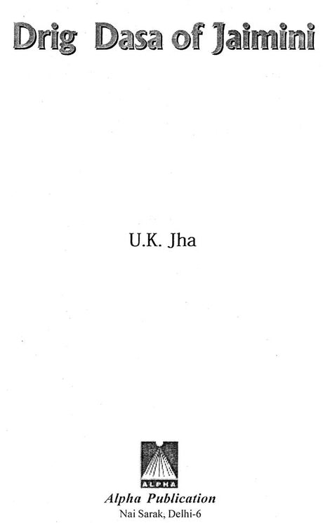 Drig Dasha of Jaimini By UK Jha - Retail Maharaj