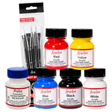 Angelus Leather Paint Basics Kit 11pc Set for Custom Leather Art and Restoration