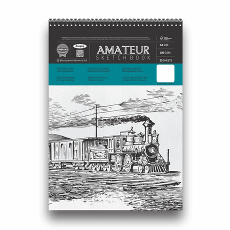 Anupam Amateur Sketchbook 100 GSM Soft Bound Wire-O – Acid Free Cartridge Paper - Retail Maharaj