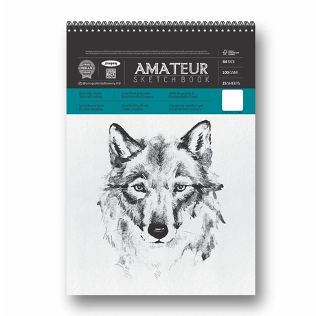 Anupam Amateur Sketchbook 100 GSM Soft Bound Wire-O – Acid Free Cartridge Paper - Retail Maharaj