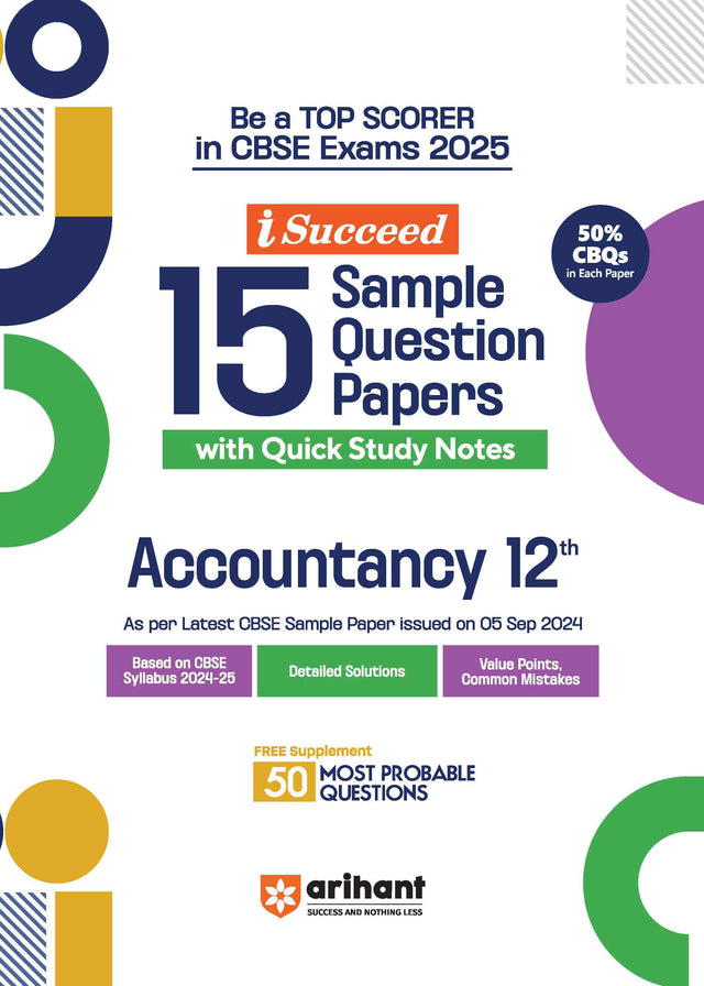 i-Succeed CBSE Accountancy Class 12th | 15 Sample Question Papers | For CBSE Exams 2025 - Retail Maharaj