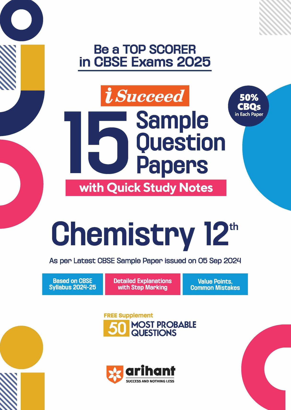 i-Succeed CBSE Chemistry Class 12th | 15 Sample Question Papers | For CBSE Exams 2025 - Retail Maharaj