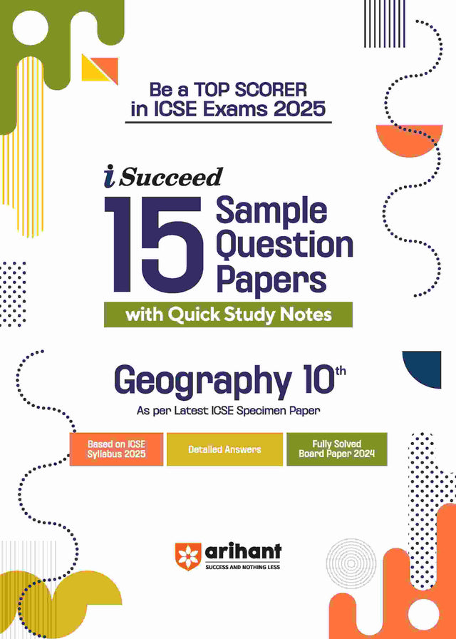 i-Succeed ICSE Geography Class 10th | 15 Sample Question Papers | For ICSE Exams 2025 - Retail Maharaj