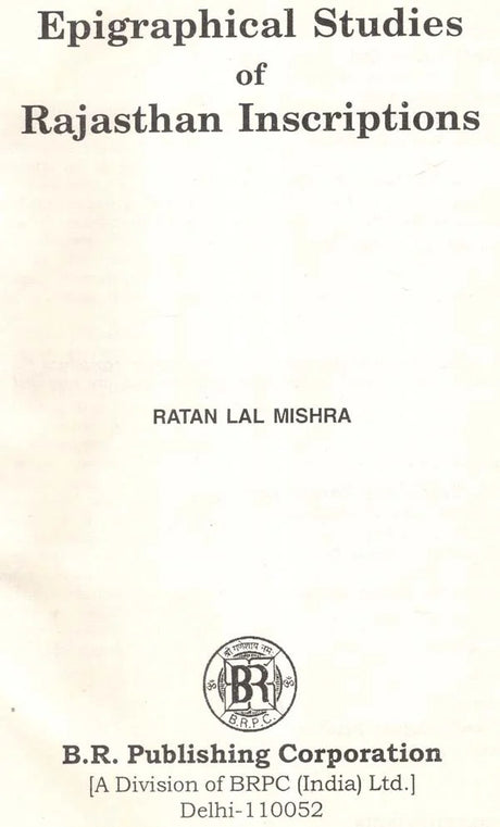 Epigraphical Studies of Rajasthan Inscriptions (An Old and Rare Book) - Retail Maharaj