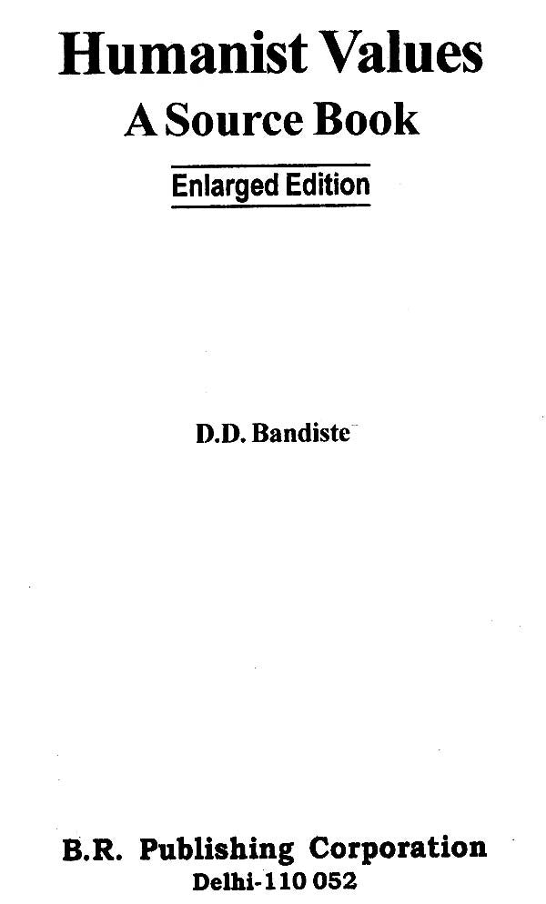 Humanist Values- A Source Book (Enlarged Edition) - Retail Maharaj