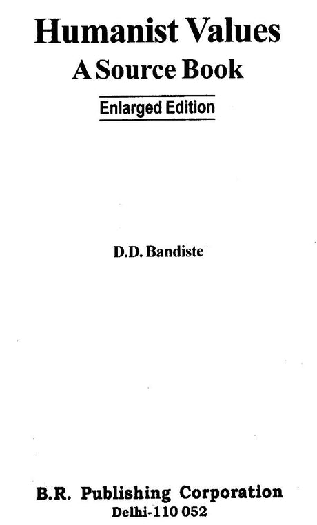 Humanist Values- A Source Book (Enlarged Edition) - Retail Maharaj