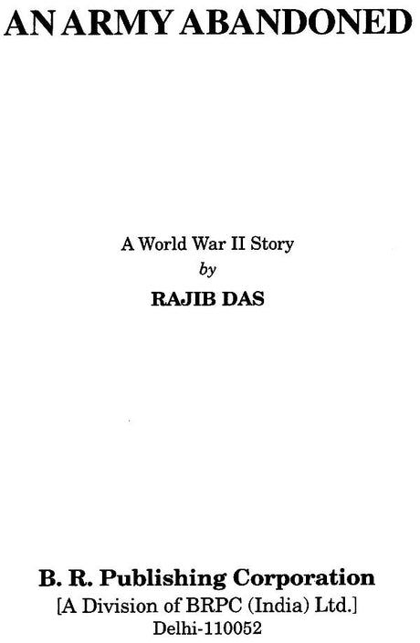 An Army Abandoned- A World War Second Story (Novel) - Retail Maharaj