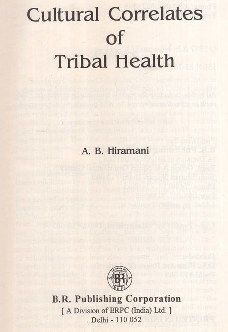 Cultural Correlates of Tribal Health - Retail Maharaj