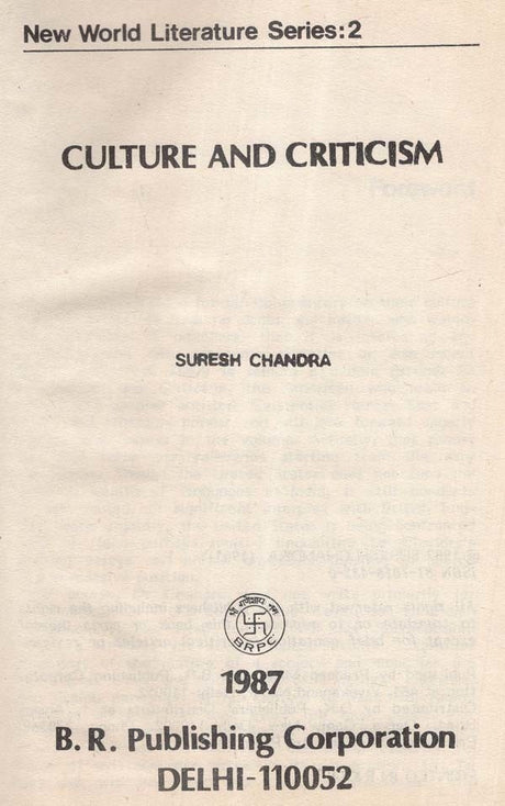 Cultural and Criticism (An Old and Rare Book) - Retail Maharaj