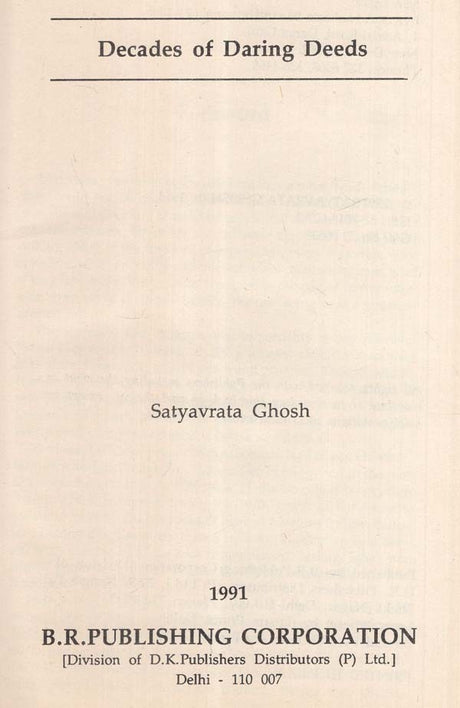 Decades of Daring Deeds (An Old and Rare Book) - Retail Maharaj