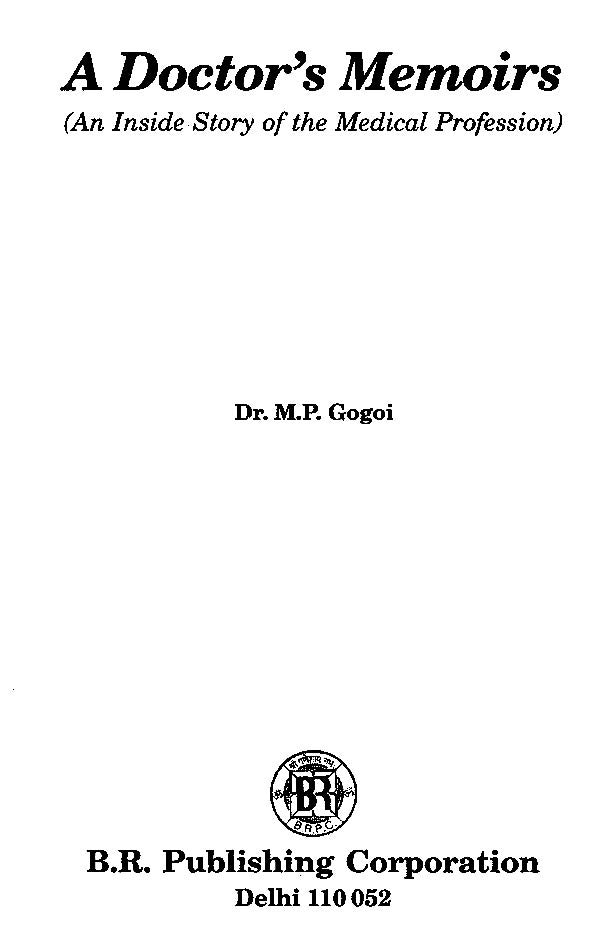 A Doctor's Memoirs- An Inside Story of the Medical Profession - Retail Maharaj