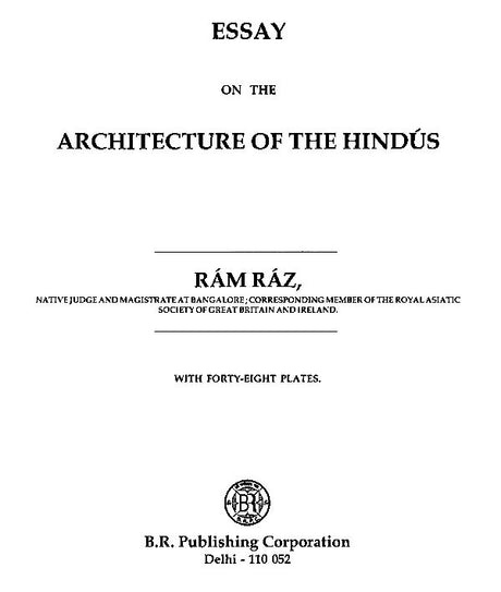 Essay on the Architecture of the Hindu's - Retail Maharaj