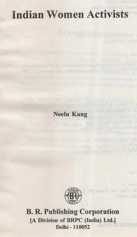 Indian Women Activists (An Old and Rare Book) - Retail Maharaj