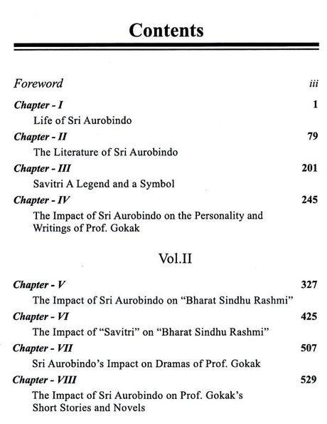 Impact of Sri Aurobindo on Prof. V.K. Gokak (Set of 2 Volumes) - Retail Maharaj