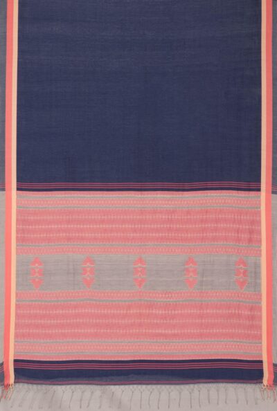 Handwoven Tangail Cotton-Silk Saree with Tassel