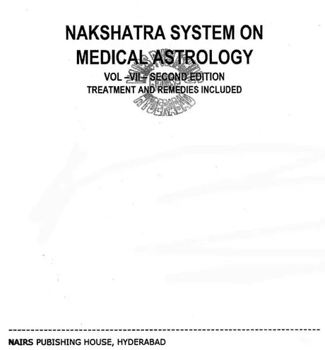 Nakshatra System on Medical Astrology: Remedies Included (Volume 7) [English] By MK Viswanath Nair - Retail Maharaj