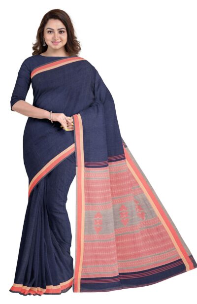 Handwoven Tangail Cotton-Silk Saree with Tassel - Retail Maharaj