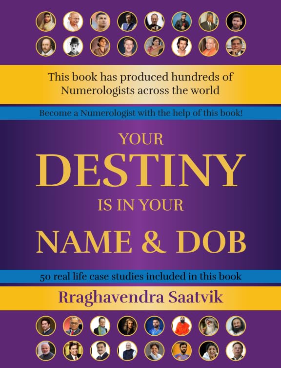 Your Destiny is in Your Name & DOB by RRaghavendra Saatvik, Book on Numerology with 50 Real Life Case Studies [English] - Retail Maharaj