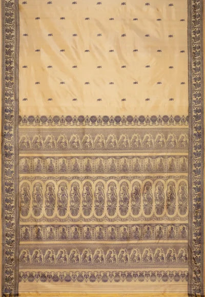 Baluchari Silk Saree – Beige - Retail Maharaj