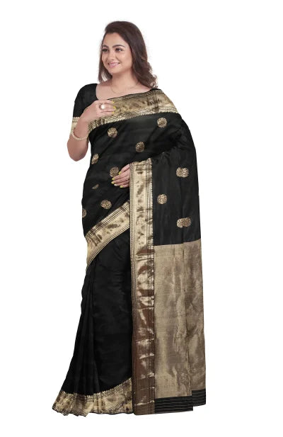Baluchari Silk Saree – Black - Retail Maharaj