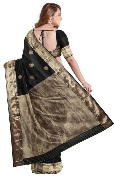 Baluchari Silk Saree – Black - Retail Maharaj