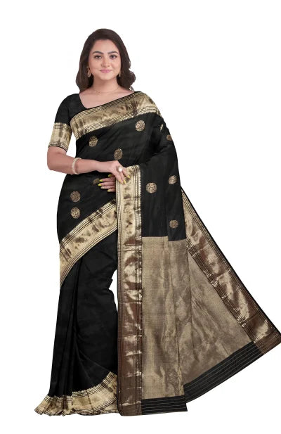 Baluchari Silk Saree – Black - Retail Maharaj