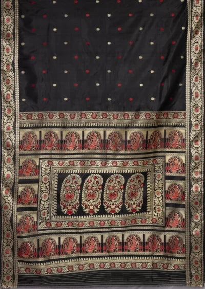 Baluchari Silk Saree – Black - Retail Maharaj