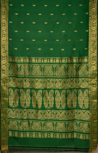 Baluchari Silk Saree – Green - Retail Maharaj