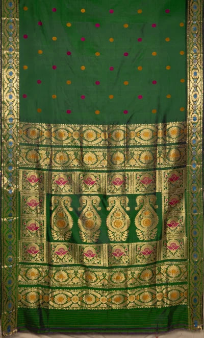 Baluchari Silk Saree – Green - Retail Maharaj
