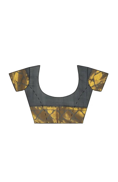 Baluchari Silk Saree – Grey - Retail Maharaj