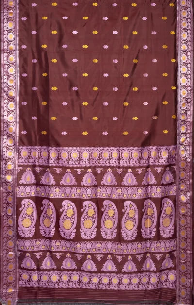 Baluchari Silk Saree – Rich Purple - Retail Maharaj