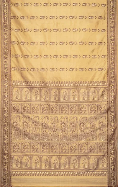 Baluchari Silk Saree with Mina Work – Sandal - Retail Maharaj