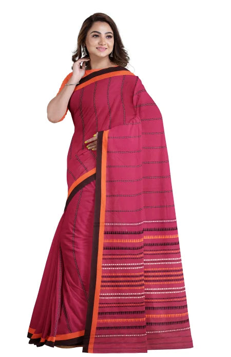 Begumpuri Cotton Saree – Magenta - Retail Maharaj