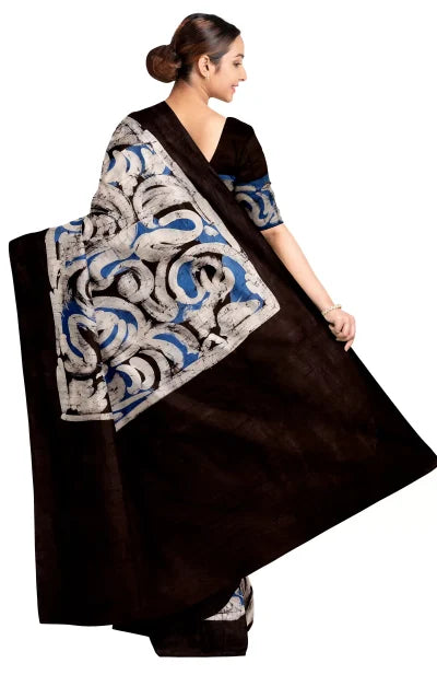 Calcutta Retro – Batik Silk Saree – Multi Colour - Retail Maharaj