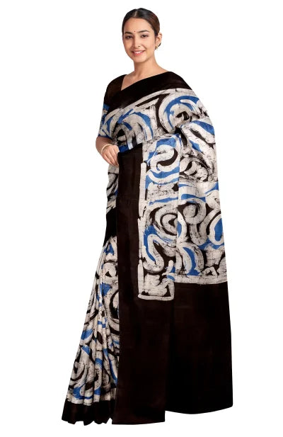 Calcutta Retro – Batik Silk Saree – Multi Colour - Retail Maharaj