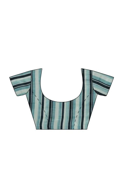 Calcutta Retro – Handwoven Printed Silk Saree – Navy - Retail Maharaj