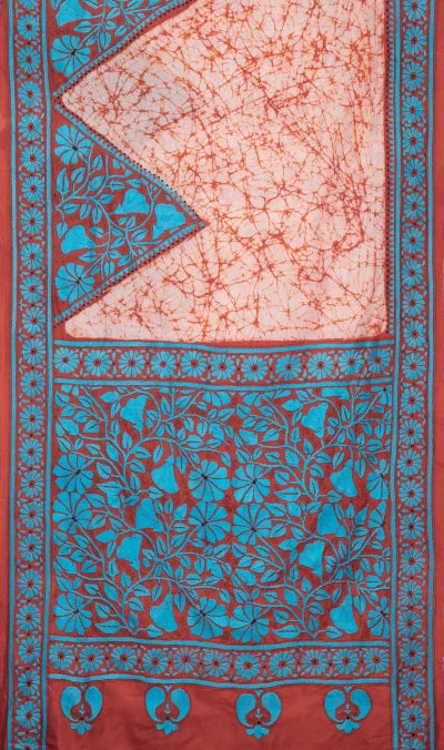 Handcrafted Kantha Silk Saree – Multi Colour - Retail Maharaj