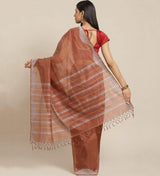 Handwoven Brown Jamdani Silk Saree - Retail Maharaj