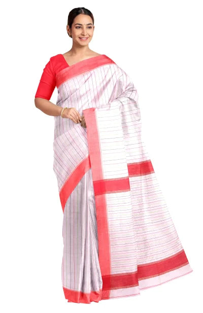 Handwoven Tangail Silk-Cotton Saree - Retail Maharaj