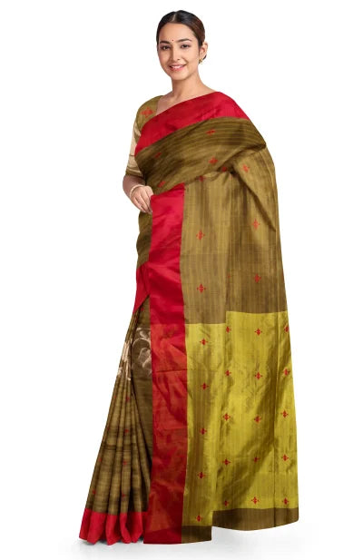 Handwoven Tangail Silk Saree – Multi Colour - Retail Maharaj
