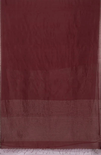 Handwoven Tangail Silk Saree – Wine - Retail Maharaj