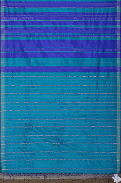 Handwoven Tangail Silk Saree with Zari – Royal Blue - Retail Maharaj
