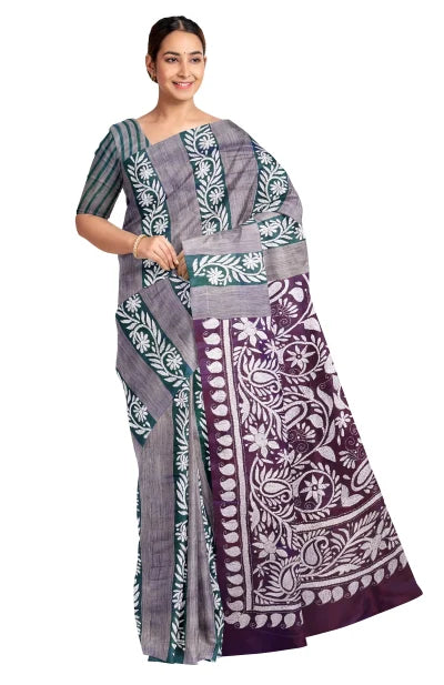 Kantha Silk Saree – Multi Colour - Retail Maharaj